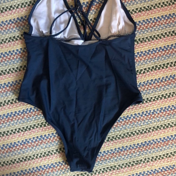 Blue one piece bathing suit - Picture 2 of 2